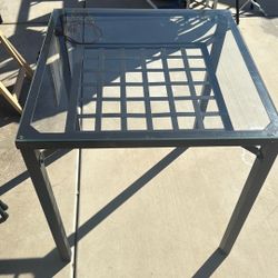 Glass And Metal Table