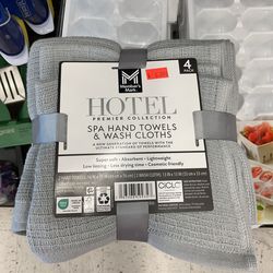 Spa Hand Towels & Wash Cloths (4 Pack)