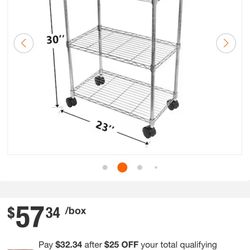3 Shelf Shelving On Wheels 