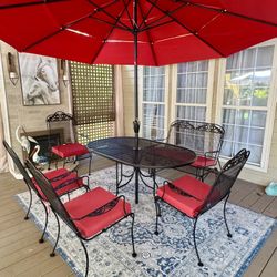 Iron Patio Set Furniture FREE DELIVERY FREE NEW UMBRELLA 