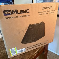 Coolmusic Electric Drum AMP 100-Watt Electronic Drum Amplifier DM100 Keyboard Speaker with Wireless Audio Connection, with 3-Band EQ and DI Out Black