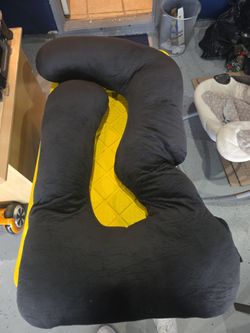 Large U-Shaped Body Pillow Black Cover