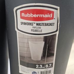 Rubbermaid Spa Works 9 Qt. Plastic Waste Basket in Metallic Blue