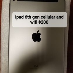 iPad 6th Cellular and Wifi 