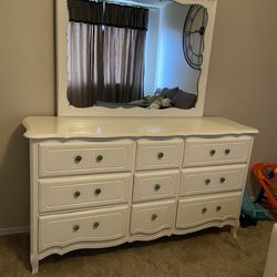 Solid Wood Dresser with Mirror