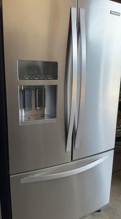 Kitchen Aid French Door Silver Refrigerator
