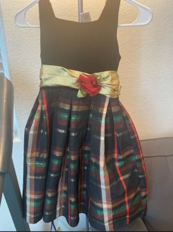 Sweet Heart Rose Girls Black Plaid Sleeveless Party Formal Dress Size 8. NWOT