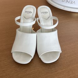 Fendi White Heels Size 36