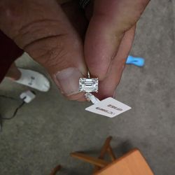 Sterling Silver Moissanite Diamond Ring