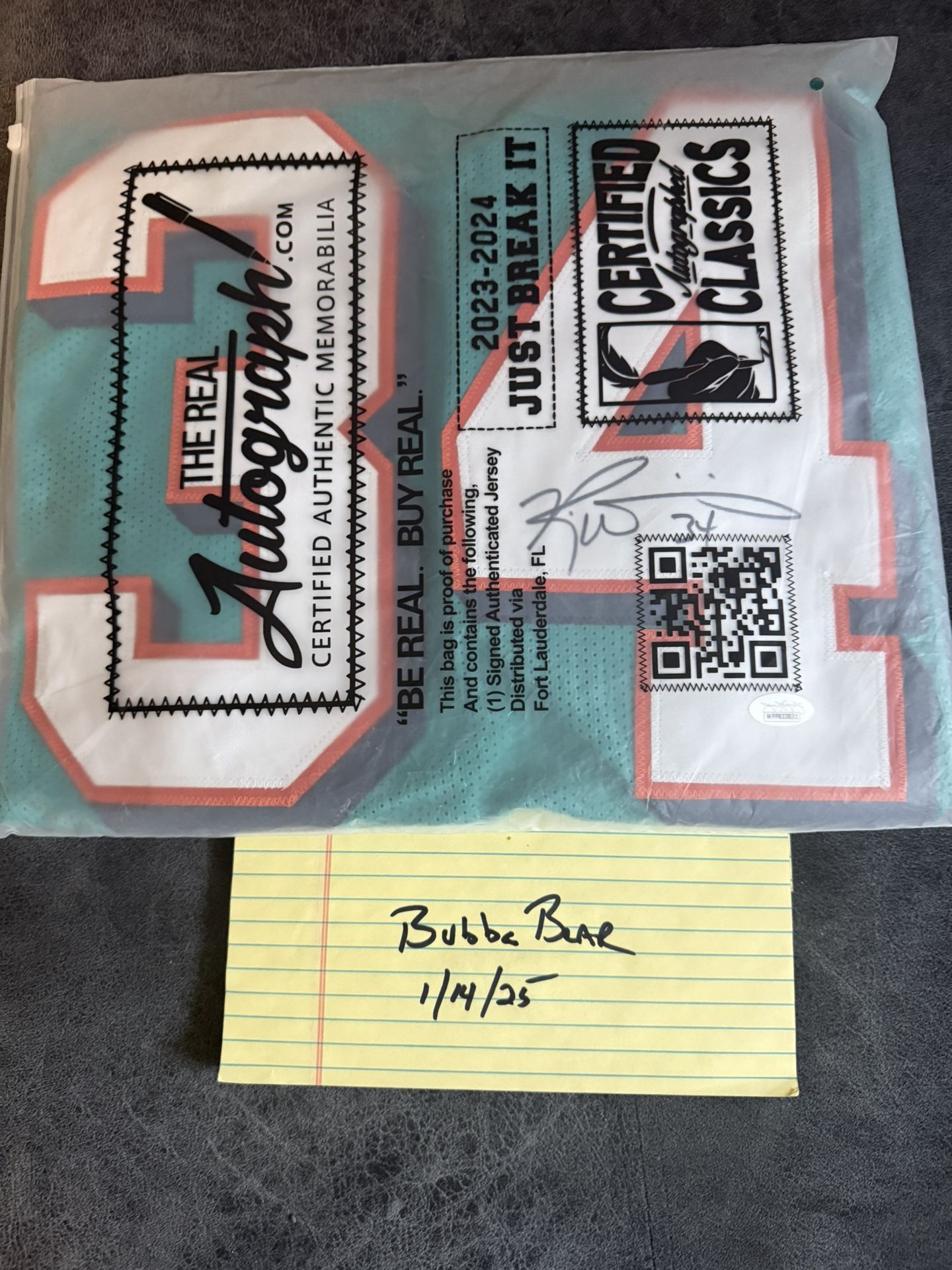 Ricky Williams Autographed Jersey Miami Dolphins COA Custom