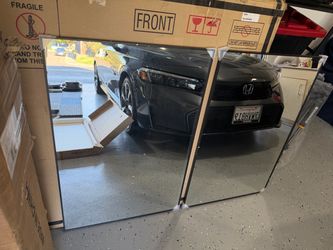 Two Pack Black Thin Mirrors