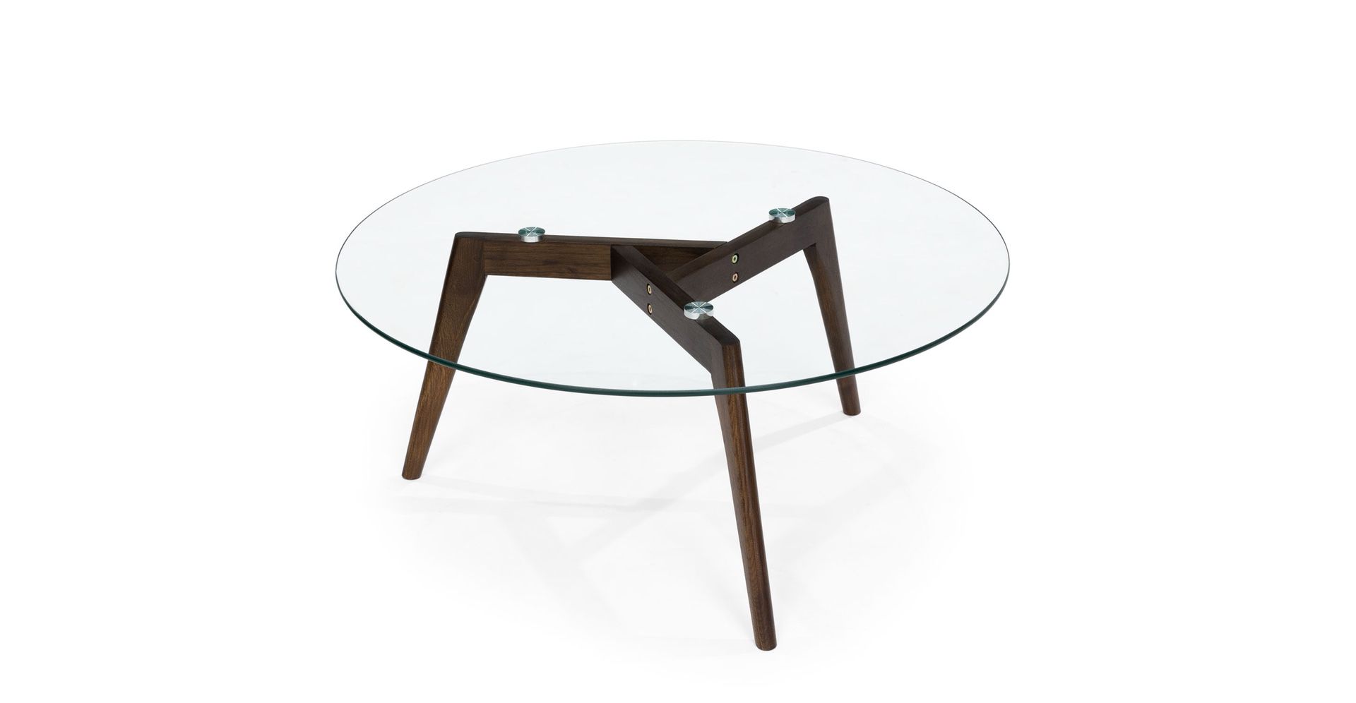 Designer furniture! Clarus Walnut Coffee Table 14"H x 31.5" Diameter