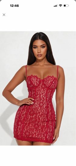 Red Lace Corset Mini Dress