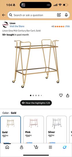 Gold bar cart