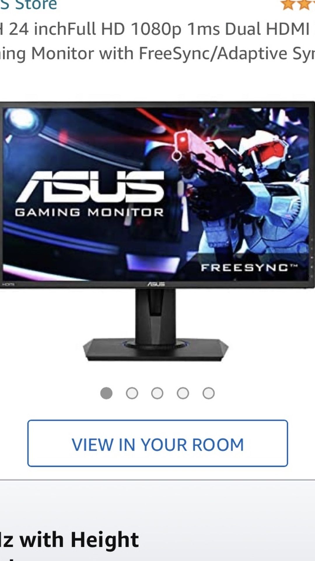 ASUS Gaming Monitor 75hz 1ms