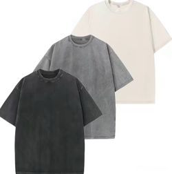 3-Pack Oversized Acid Wash Heavyweight T-Shirt (XL)