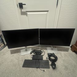Dell 27” HD computer monitors And Docking Station 