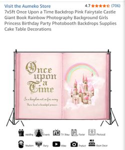Princess backdrop once upon a time