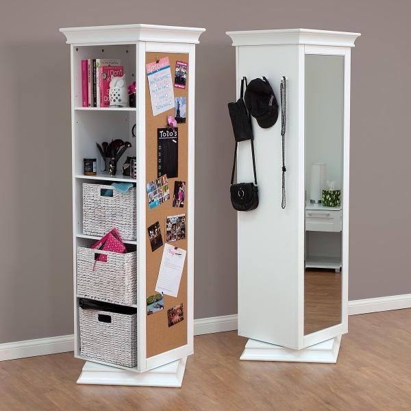 Display-It Rotating Swivel Storage Mirror and Bookcase