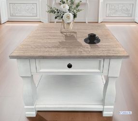 Light Brown and White Oak End Table CLOSEOUT SALE!