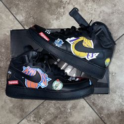 Nike Air Force 1 Mid Supreme NBA Black Size 10