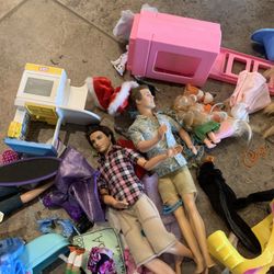 Tote Full Of Toys -mainly Barbies And Everything You See