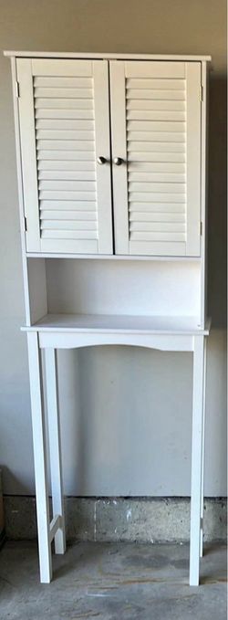 White Over-the-Toilet Bathroom Storage Cabinet