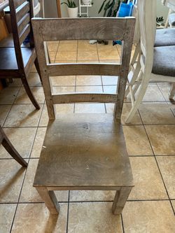 Rustic Wood Ladder-Back Dining Chairs