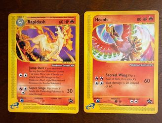 Pokemon TCG Pokémon Center NY stamped promo card Rapidash and Ho-Oh WoTC