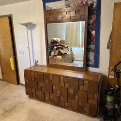 Lane Staccato Mid Century Oak Brutalist Dresser