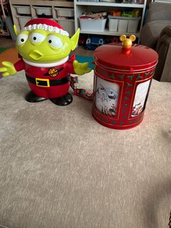 Toy Story Alien Santa Figure & Disney Christmas Tin