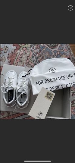 NIB Golden Goose Womens Metallic Distressed Leather Sneakers size 38 (8)