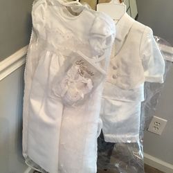 CHRISTENING APPAREL. MALE AND FEMALE. NEW . $15  Each Or Both For $25