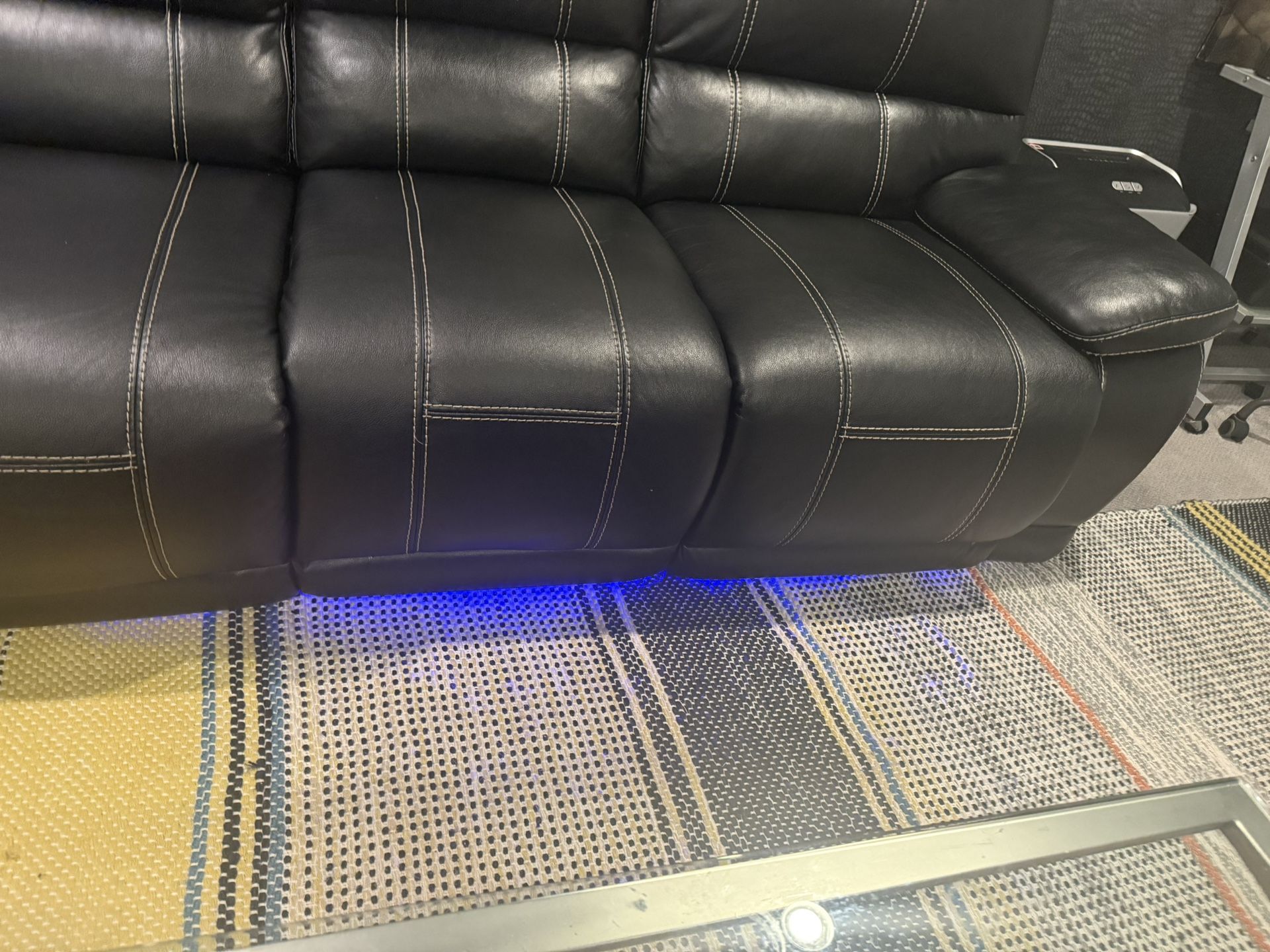 Black Leather Sofa And Chair 