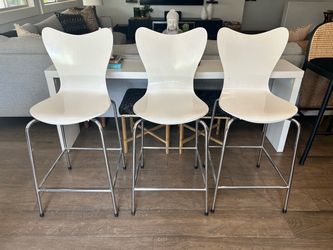3 West Elm scoop back counter stools