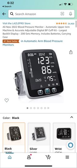 All New 2022 LAZLE Blood Pressure Monitor - Automatic Upper Arm Machine &  Accurate Adjustable Digital BP Cuff Kit - Largest Backlit Display - 200  Sets Memory Includes Batteries Carrying Case