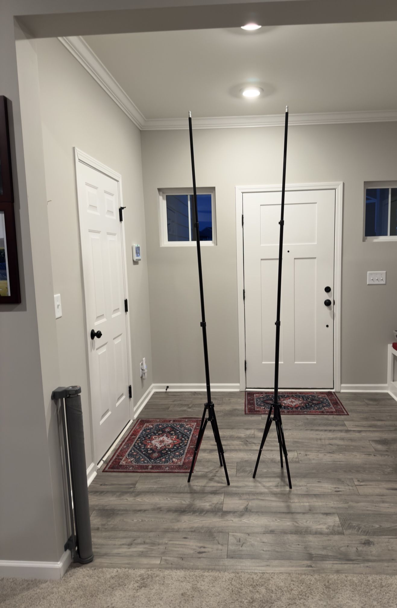 Set of 2 Aluminum Adjustable 2.8 - 6.7 Feet Light Photography Tripod Stands with Carry Bags 