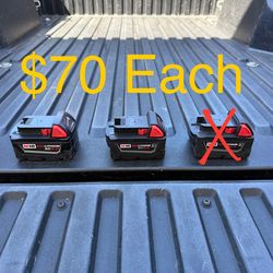 Milwaukee M18 18-Volt 5.0 Ah Lithium-Ion XC Extended Capacity Battery **$70 Each**