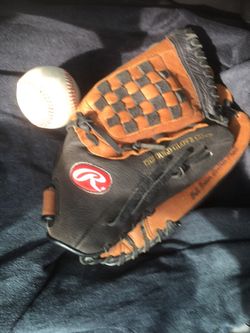 Rawlings baseball gloves with ball