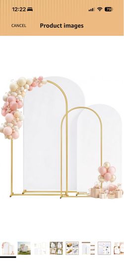 🔥new inbox🔥Metal Arch Backdrop Stand Wedding Arch Frame Set of 2 (7.2FT,6FT) Gold Backdrop Arch Stand