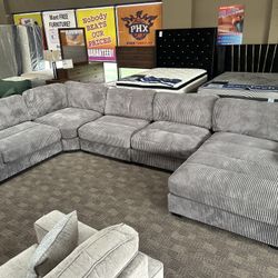 NEW Grey Modular Comfy Sectional