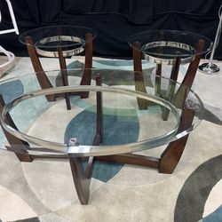 Glass Coffee Table & 2 End Tables