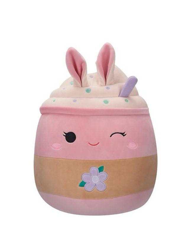 Squishmallows Food Suey Pink Milkshake 8" with Bunny Ears 2024 NWT NEW