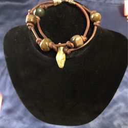 Vintage/ Antique Double Leather Silver Bracelet 