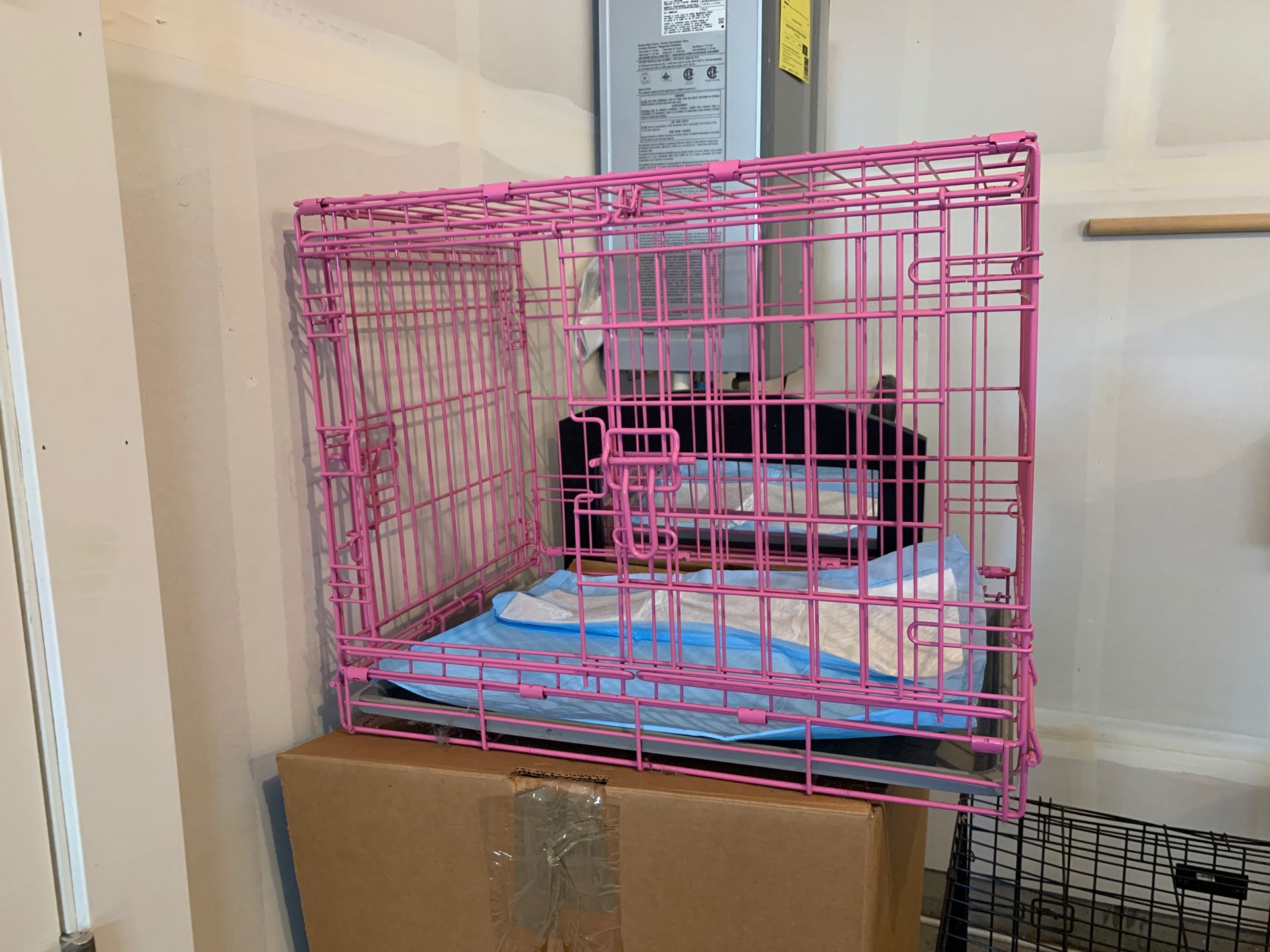 Pink dog crate