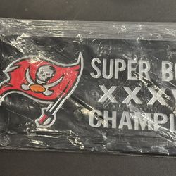 BUCCANEERS 2002 XXXVII SUPER BOWL CHAMPIONS  Laser Tag  LICENSE PLATE. Sealed RICO Industries Inc. Made in the USA