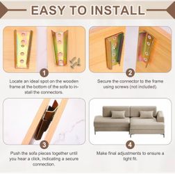 2Pcs Sectional Couch Connectors, Furniture Connectors Bed Parts