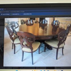 Antique 8 Seater Table And Chairs 