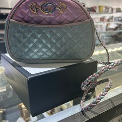 Gucci Trapuntata Colorblock Metallic Leather Crossbody
