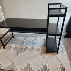 Computer Desk with 4 Tier Storage Shelves